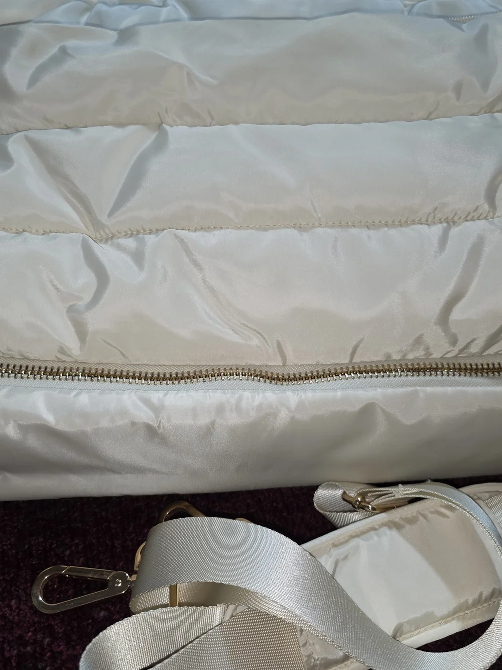 Cream iPack Puffy Tote Padded Laptop Pocket Fits Up To 15 Inches